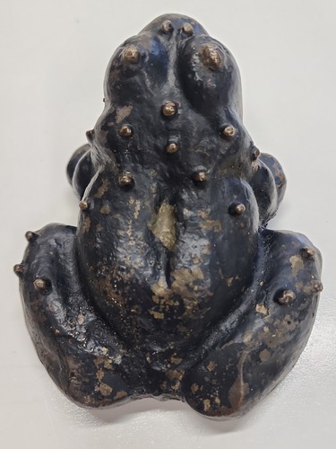 Antique large cast bronze frog - antique,