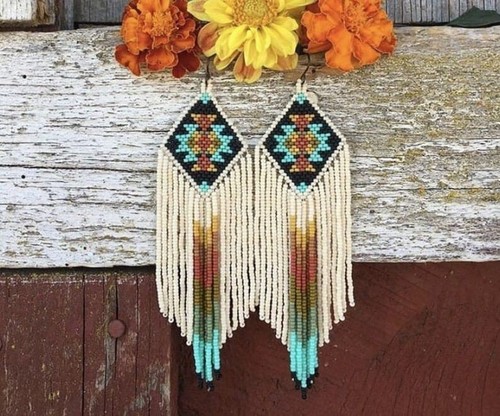 Tribal earrings native large - tribal,