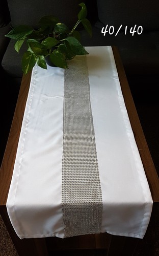 Diamante table runner white - runner,