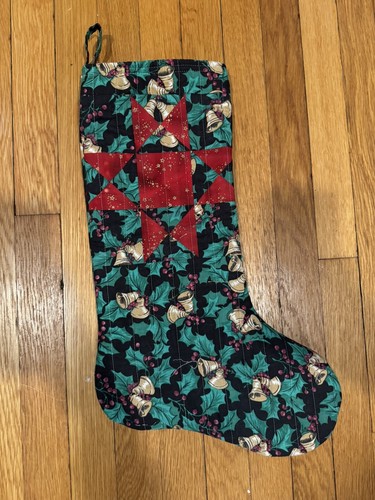 Green hand quilted christmas - hand,