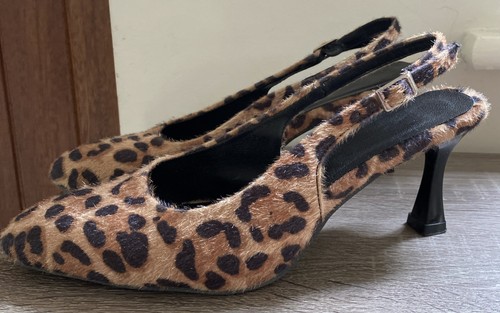 Leopard print sling back - leopard,