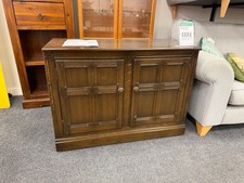 ERCOL OLD COLONIAL ELM Sideboard Cabinet Dark Brown 2 Door Golden Label CS BD1