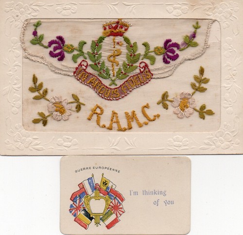 Ww1 patriotic silk postcard - silk,