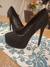 Black Platform Very High Heels UK Size 6