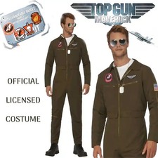 Top Gun Pete Mitchell Maverick Mens Aviator Airline Pilot Uniform Costume Adult