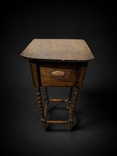 Antique Oak Side Table Barley