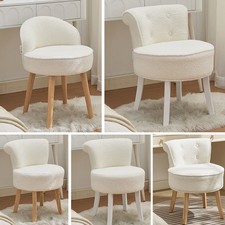 White Teddy Vanity Stool