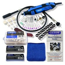 Rotary Hobby Tool Draper 180W Aluminium Brass Copper Metal Polishing Kit Pro-Max