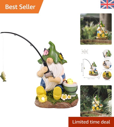 Whimsical fishing gnome with - whimsical,