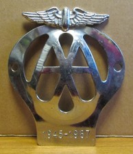 AA Automobile Association 1945 - 1967 Car / Van Bumper or Grill Members Badge