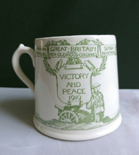 WWI Victory and Peace Commemorative Mug 1919 Royal Doulton Ceramic