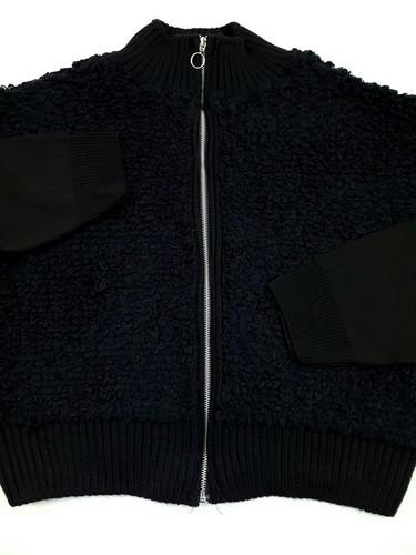 Topshop solid black full zip - black,