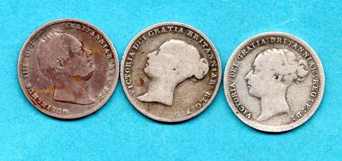 Silver sixpence coins 1834 - silver,