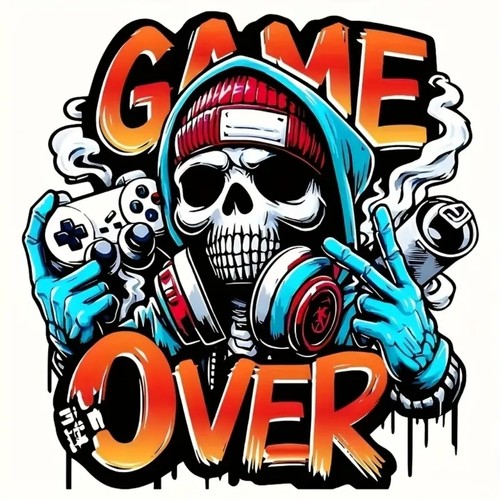 Game over gamer vinyl sticker - game,