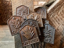 SET OF 8 CAST IRON RUSTIC HERB