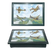 War Planes Lap Tray Wooden Large Bean Bag Cushioned Easy Serve Tray Home Office