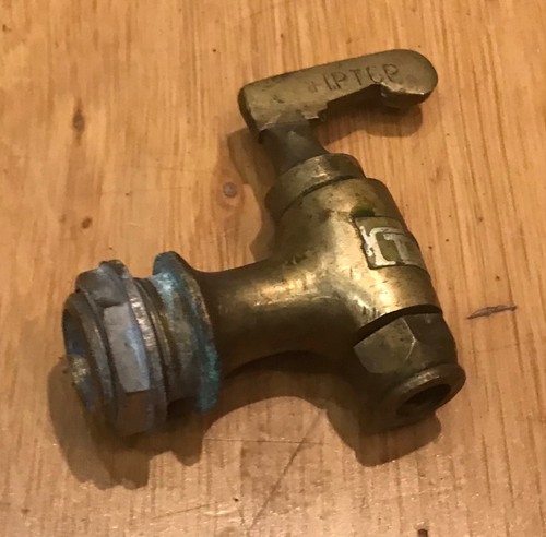 Small antique brass tiptop - small,