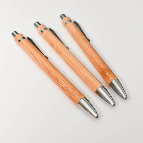 Three bamboo wooden pens - three,