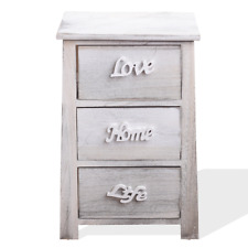 Mobili Rebecca Cabinet Bedside 3 Drawers White Shabby chic Vintage 56x37x27