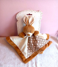 Little Kids Brown & Cream Bunny Baby Comforter  Snuggle Blanket Comfort Snuggie