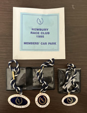 Newbury 1995 Race Badge Set Oval Round Junior & Car Park Sticker - FREE POSTAGE