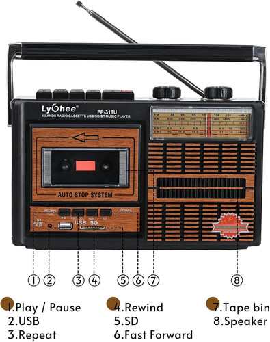 Lychee boombox portable retro - boombox,