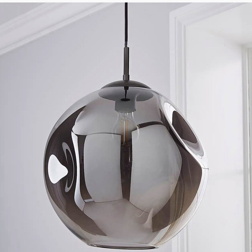 Smoked glass globe light - glass,