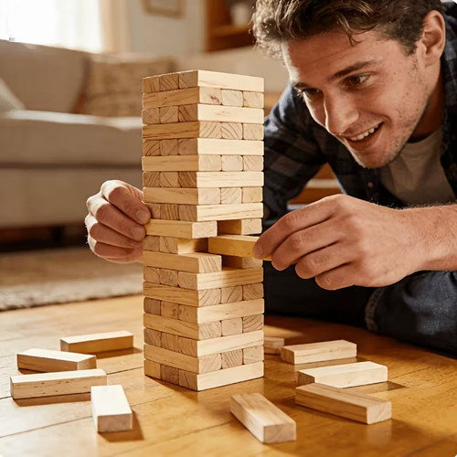 Tumble tower wooden stacking - wooden,