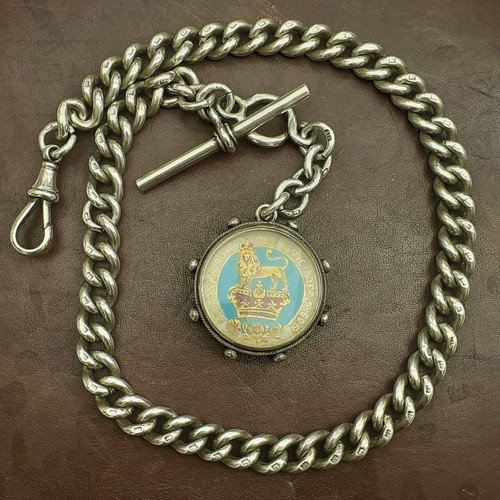 Antique silver albert chain - albert,