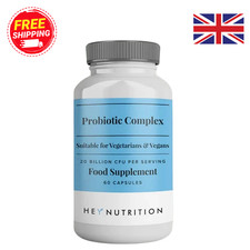 HEY NUTRITION PROBIOTIC COMPLEX 20 BILLION CFU 60 CAPSULES FAST FREE DELIVERY UK