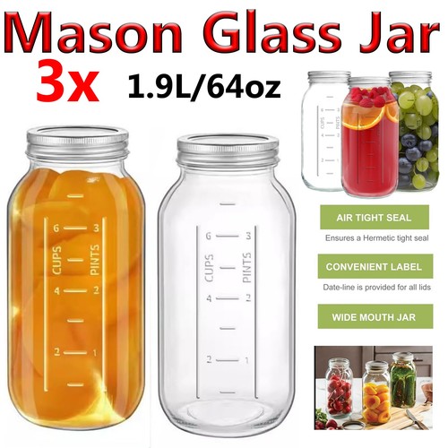 Large glass storage mason - large,