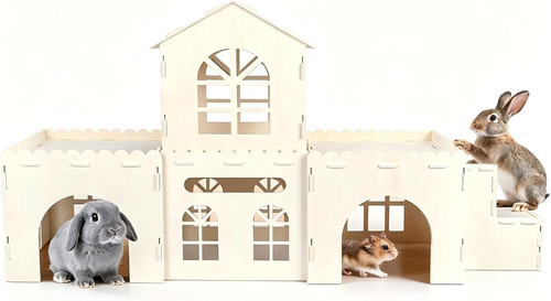 120cm wooden rabbit castle - 120cm,
