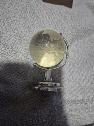 Miniature crystal world globe - crystal,