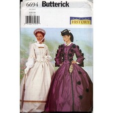 Wild West, Steampunk dress, hoopskirt UNCUT Butterick 6694, Misses size 6, 8, 10