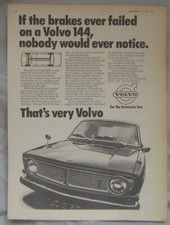 1969 Volvo 144 Original advert No.1