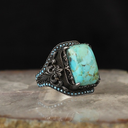 Gemstone men silver - men, ring