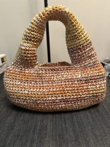 Handmade crochet donut bag