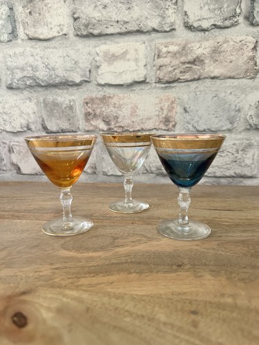 Vintage gold rimmed coupe - vintage, gold-