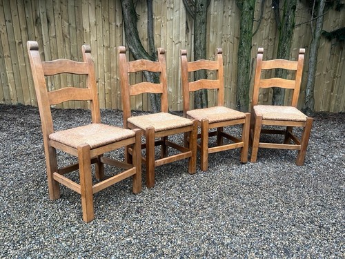 Traditional carved oak ladder - oak,