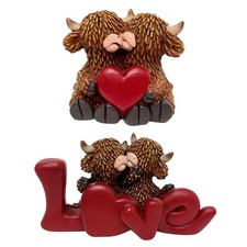 Valentines Day Cow Figurine