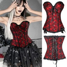 Women Sexy Overbust Waist Trainer Corsets Steel Boned Cincher Basque Top Lace-Up