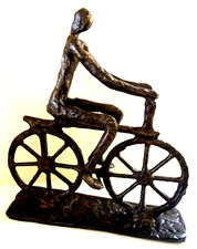 Brutalist Cast Iron Cyclist