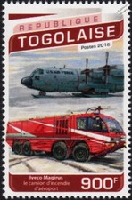 IVECO MAGIRUS ARFF (C-130 Hercules) Fire Engine Truck Firefighting Stamp #422