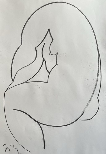 Original charcoal drawing - charcoal,