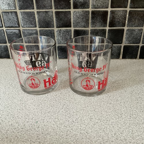 Vintage whisky scotch glass - 2x,