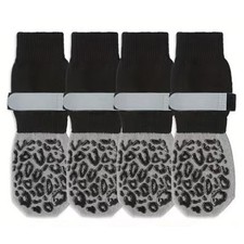 4PCS Anti-Scratch Cozy Dog Socks Anti-Slip Paw Protector  Wooden Floors