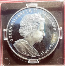 925 Silver Falkland Islands One Crown QEII 2011 Proof Coin