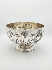 Lovely Large Victorian Silver Punch Bowl - London 1896