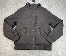 Timberland Womens Goose Down Black Hooded Fleece lined Jacket Size Small