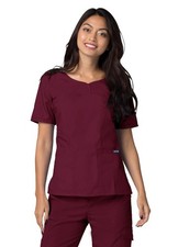 Adar Women Medical Nurse Uniform Sweetheart V-Neck  Multiple Pockets Scrub Tunic